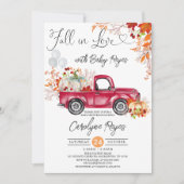 Herfst in Liefde Rode Pumpkin Pickup Truck Baby sh Kaart (Voorkant)
