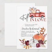 Herfst in Liefde Rode Pumpkin Pickup Truck Baby sh Kaart (Voorkant / Achterkant)