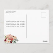 Herfst in Liefde Rood Roze Bloemen Pompoen Vrijgez Briefkaart (Achterkant)