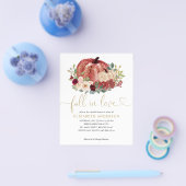 Herfst in Liefde Rood Roze Bloemen Pompoen Vrijgez Flyer (Enkel)