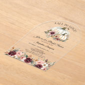 Herfst in Liefde Roos Floral Bourgondië Vrijgezell Acryl Uitnodigingen (Laagn)