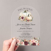 Herfst in Liefde Roos Floral Bourgondië Vrijgezell Acryl Uitnodigingen (Insitu (Draagbaar))