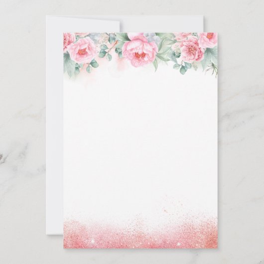 Herfst in Liefde Roos Goud Glitter Pompoen Baby sh Kaart (Achterkant)