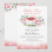 Herfst in Liefde Roos Goud Glitter Pompoen Baby sh Kaart (Voorkant / Achterkant)