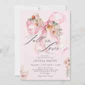 Herfst in Liefde Roze Bow Bloemen Baby shower Kaart (Voorkant)