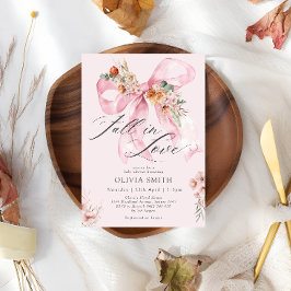 Herfst in Liefde Roze Bow Bloemen Baby shower Kaart
