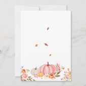 Herfst in liefde roze pompoen Baby shower Kaart (Achterkant)