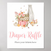 Herfst in liefde roze pompoen Baby shower Poster (Voorkant)