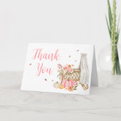 Herfst in liefde roze pompoen bedankkaart (Voorkant)