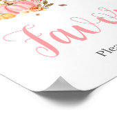 Herfst In Liefde Roze Pompoen Favors Baby shower Poster (Hoek)
