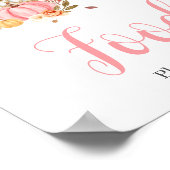 Herfst In Liefde Roze Pompoen Voedsel Baby shower Poster (Hoek)