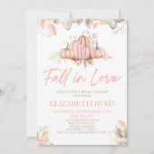 Herfst in liefde roze pompoen Vrijgezellenfeest Kaart (Voorkant)