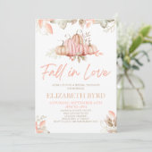 Herfst in liefde roze pompoen Vrijgezellenfeest Kaart (Staand voorkant)