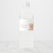 Herfst in liefde roze pompoen waterfles etiket (Voorkant)