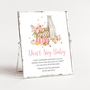 Herfst in liefde roze pompoen zeg geen Baby Poster
