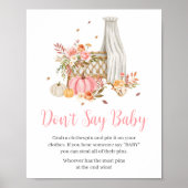 Herfst in liefde roze pompoen zeg geen Baby Poster (Voorkant)