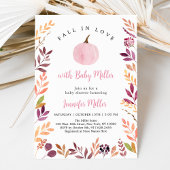Herfst in liefde roze pompoenblad Baby shower Kaart