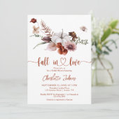 Herfst in Liefde Rust Bloemen Herfst Vrijgezellenf Kaart (Staand voorkant)