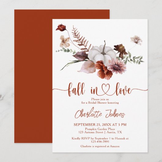 Herfst in Liefde Rust Bloemen Herfst Vrijgezellenf Kaart (Voorkant / Achterkant)