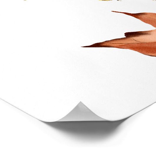 Herfst in Liefde Rust Cream Vrijgezellenfeest Welk Poster (Hoek)