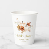 Herfst in Liefde Rust Terracotta Boho Vrijgezellen Papieren Bekers (Voorkant)
