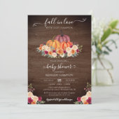 Herfst in liefde - Rustic Pumpkin Autumn Baby show Kaart (Staand voorkant)