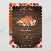 Herfst in liefde - Rustic Pumpkin Autumn Baby show Kaart (Voorkant / Achterkant)