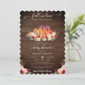 Herfst in liefde - Rustic Pumpkin Autumn Baby show Kaart (Staand voorkant)