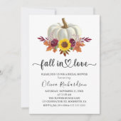 Herfst in Liefde Rustiek Bloemen Pompoen Vrijgezel Kaart (Voorkant)