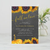 Herfst in Liefde rustiek bloemenpompoen vrijgezell Kaart (Staand voorkant)