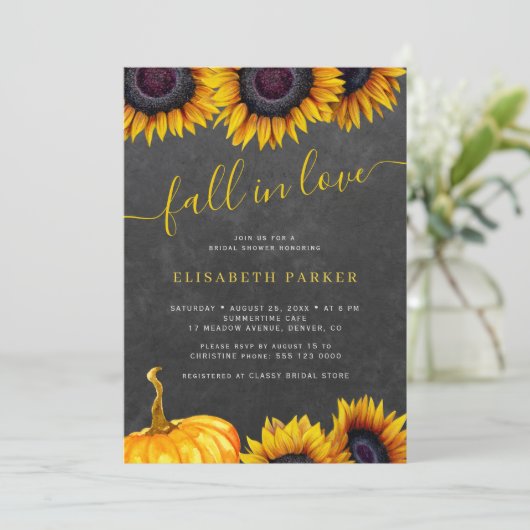 Herfst in Liefde rustiek bloemenpompoen vrijgezell Kaart (Staand voorkant)