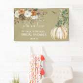 herfst in liefde rustiek bruin bloemengroen spandoek (Insitu)