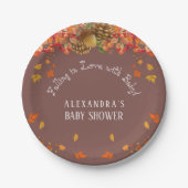 Herfst in Liefde Rustiek Chic Herfst Baby shower Papieren Bordje (Voorkant)