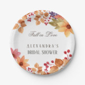 Herfst in Liefde Rustiek Chic Herfst Vrijgezellenf Papieren Bordje (Voorkant)