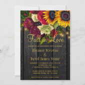 Herfst in liefde rustiek chique bloemenhout verlov kaart (Voorkant)