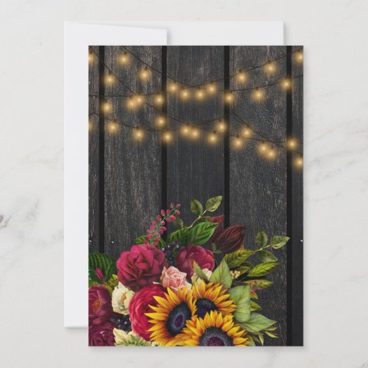 Herfst in liefde rustiek chique bloemenhout verlov kaart (Achterkant)