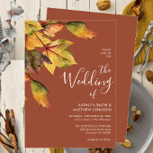 Herfst in liefde rustiek gebladerte herfst bruilof kaart
