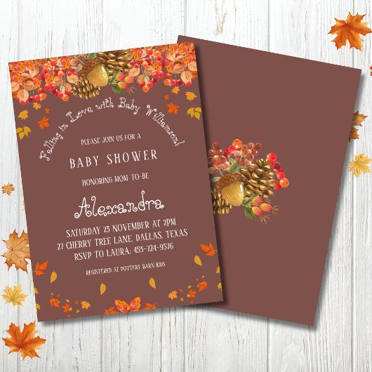 Herfst in Liefde Rustiek Herfst Baby shower Kaart