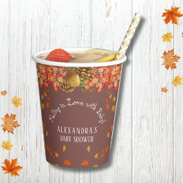 Herfst in Liefde Rustiek Herfst Baby shower Papieren Bekers