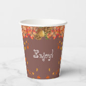 Herfst in Liefde Rustiek Herfst Baby shower Papieren Bekers (Achterkant)