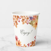 Herfst in Liefde Rustiek Herfst Vrijgezellenfeest Papieren Bekers (Achterkant)