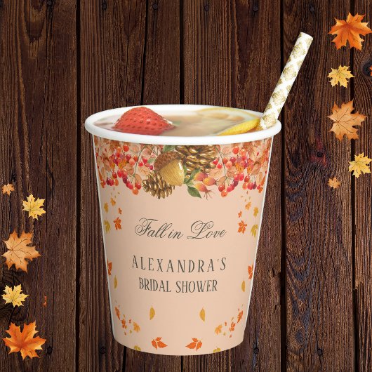 Herfst in Liefde Rustiek Herfst Vrijgezellenfeest Papieren Bekers