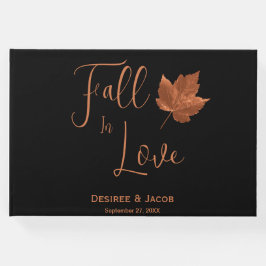 Herfst in liefde rustiek koperbruin zwart esdoornb gastenboek