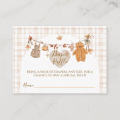 Herfst in Liefde Rustiek Modern Baby shower Luier Informatiekaartje (Voorkant)