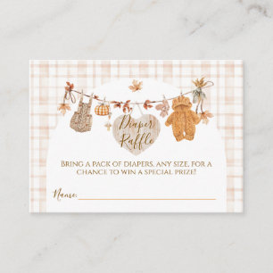 Herfst in Liefde Rustiek Modern Baby shower Luier Informatiekaartje