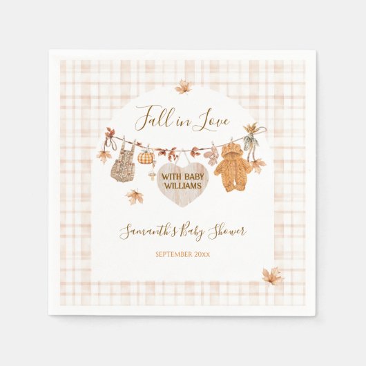 Herfst in Liefde Rustiek Modern Neutraal Baby show Servet (Voorkant)