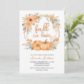 Herfst in Liefde Rustiek Sinaasappel Pompoen Vrijg Kaart (Staand voorkant)