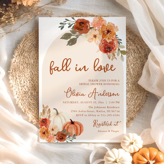 Herfst in Liefde Rustiek Sinaasappel Pompoen Vrijg Kaart