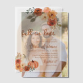 Herfst in Liefde Rustiek Sinaasappel Pompoen Vrijg Vellum Uitnodigingen (Offset (Koppel))