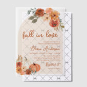 Herfst in Liefde Rustiek Sinaasappel Pompoen Vrijg Vellum Uitnodigingen (Offset (Uitnodiging))